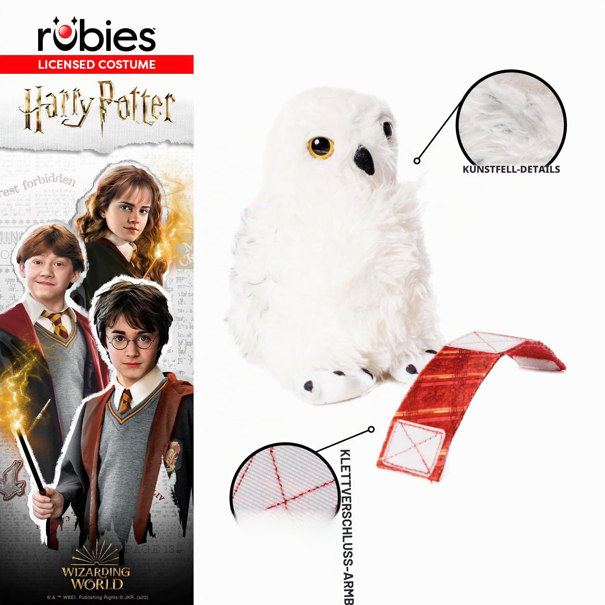 rubie-s-deluxe-harry-potter-hedwig-pl-schtier-kost-m-zubeh-r-eule image 3