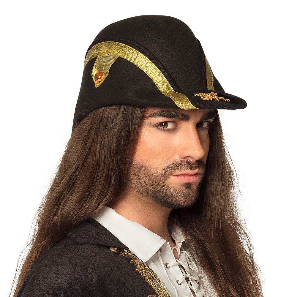 boland-piratenhut-admiral-bicorne-hut-schwarz-gold-59-cm image 1