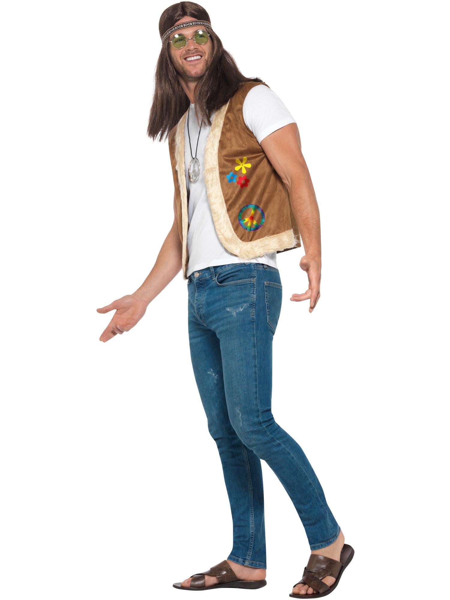 smiffys-fever-hippie-weste-braun-unisex-m-peace image 3