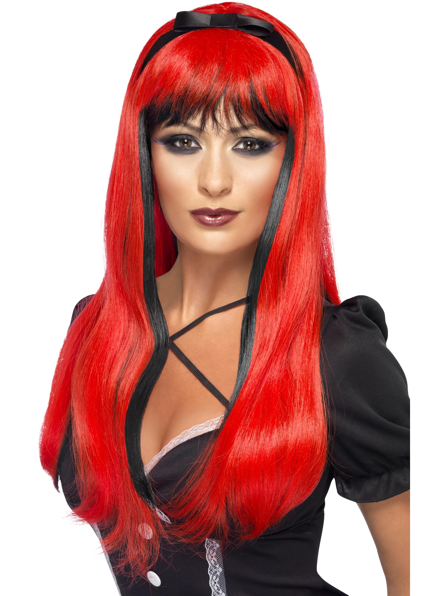 smiffys-fever-per-cke-bewitching-rot-schwarz-mit-schleife image 2