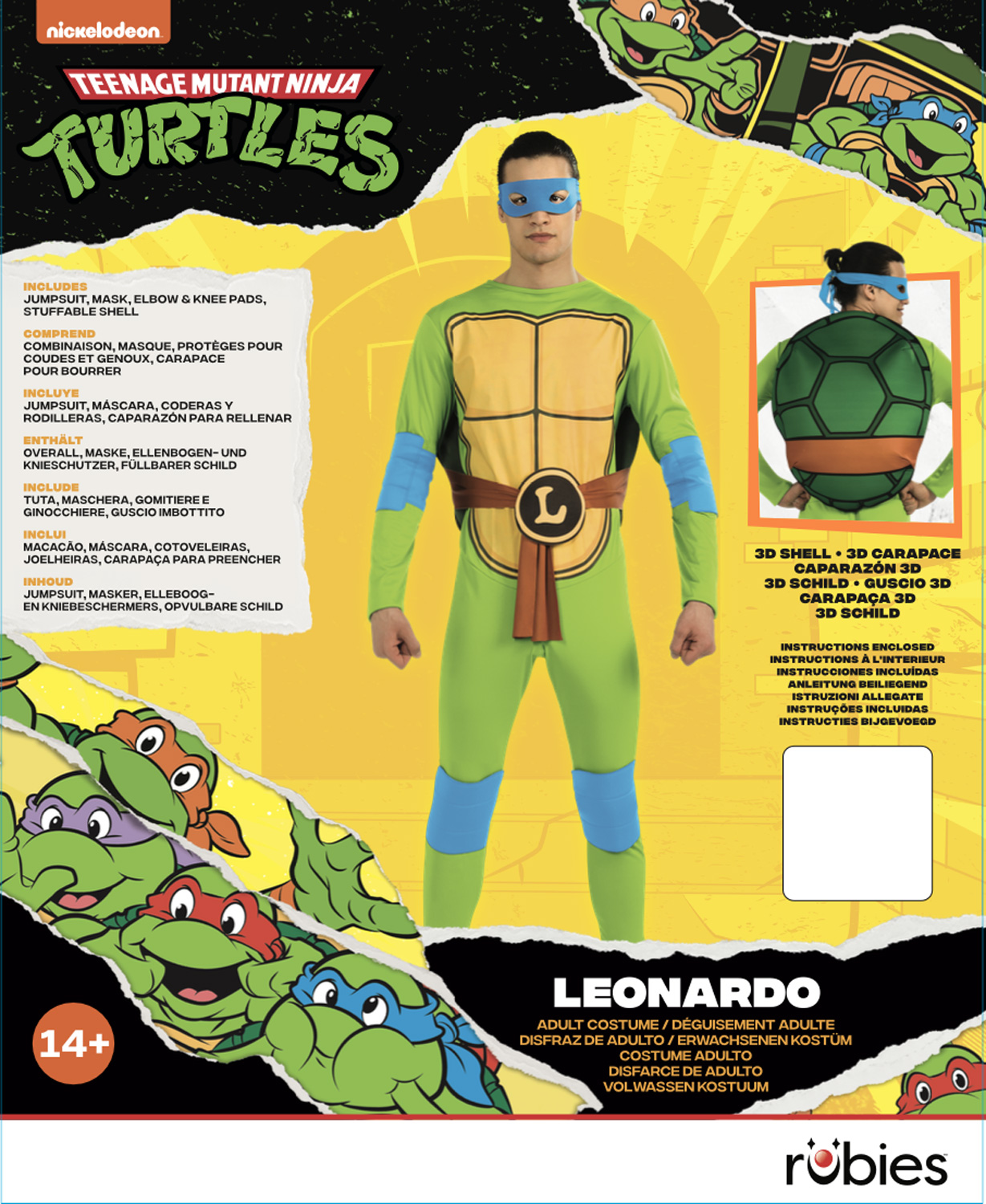 rubies-leonardo-kost-m-erwachsene-classic-turtles-overall image 4