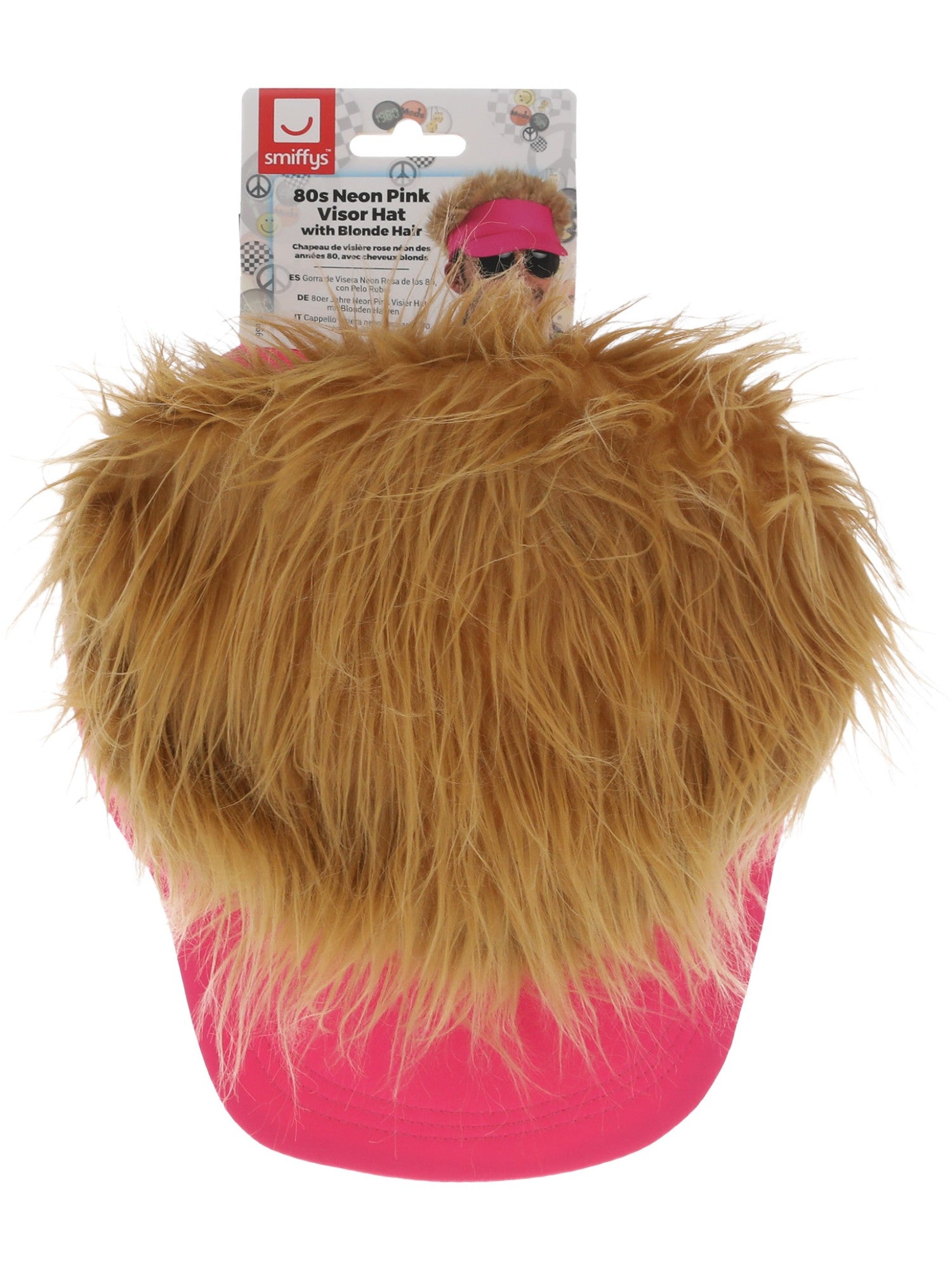 smiffys-fever-neon-pink-visor-hut-mit-blond-haar-einheitsgr-e image 3