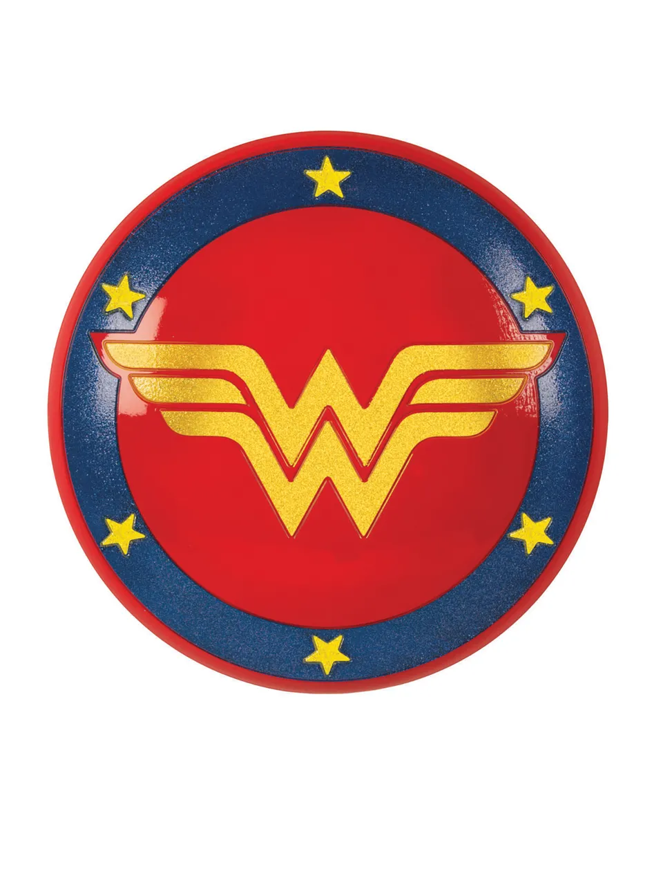 rubies-wonder-woman-glitzer-schild-pvc-rot-blau-sterne image 1