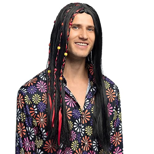 boland-wigs-flower-power-per-cke-schwarz-lang-erwachsene image 5