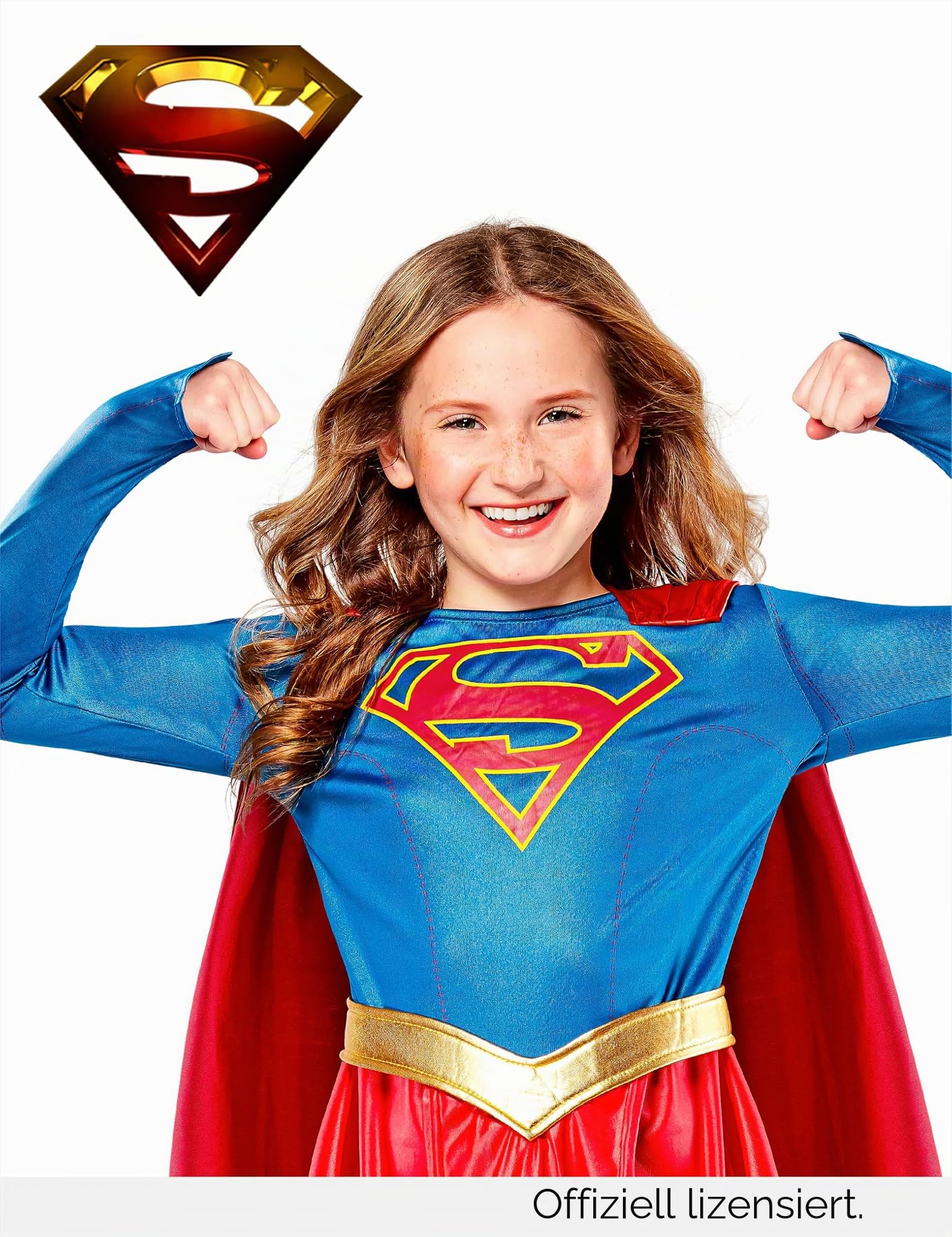 rubie-s-deluxe-supergirl-kost-m-kleid-kinder-gr-e-s-3-4-jahre image 3
