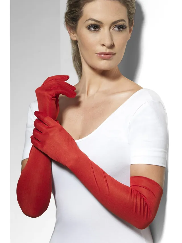 smiffys-fever-handschuhe-rot-lang-opernhandschuhe-damen image 1