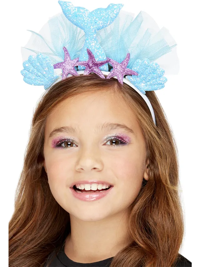 smiffys-fever-kids-mermaid-headband-haarreif-blau-muscheln image 1