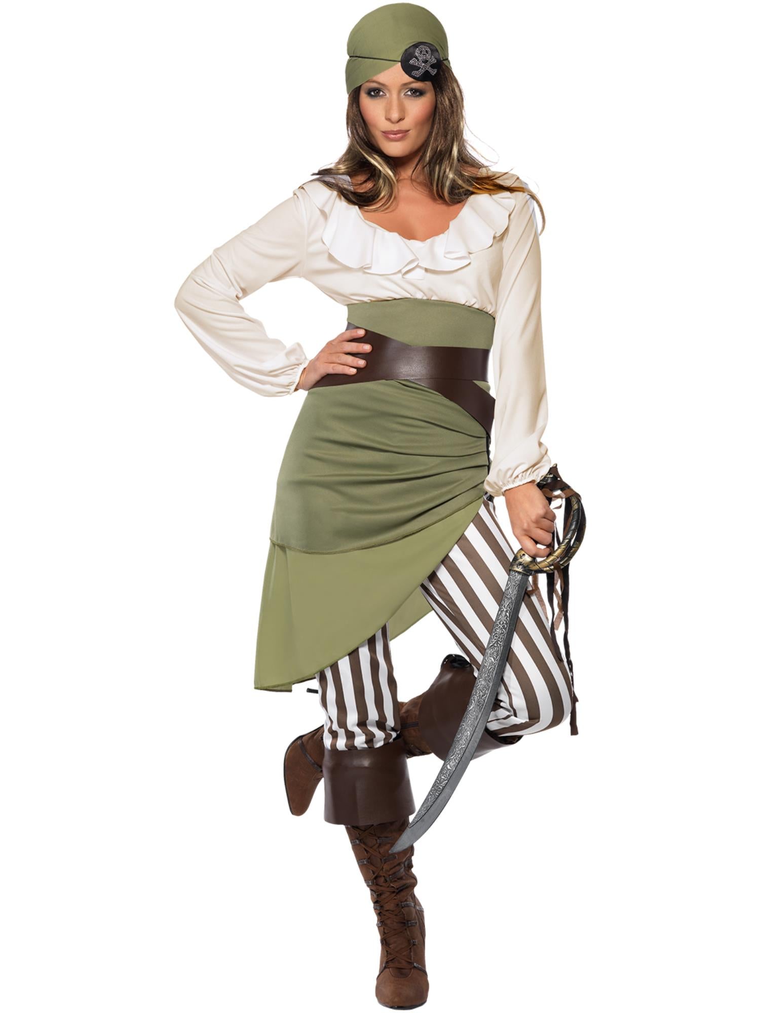 smiffys-fever-shipmate-sweetie-piratenkost-m-gr-n-6-teilig-s image 1