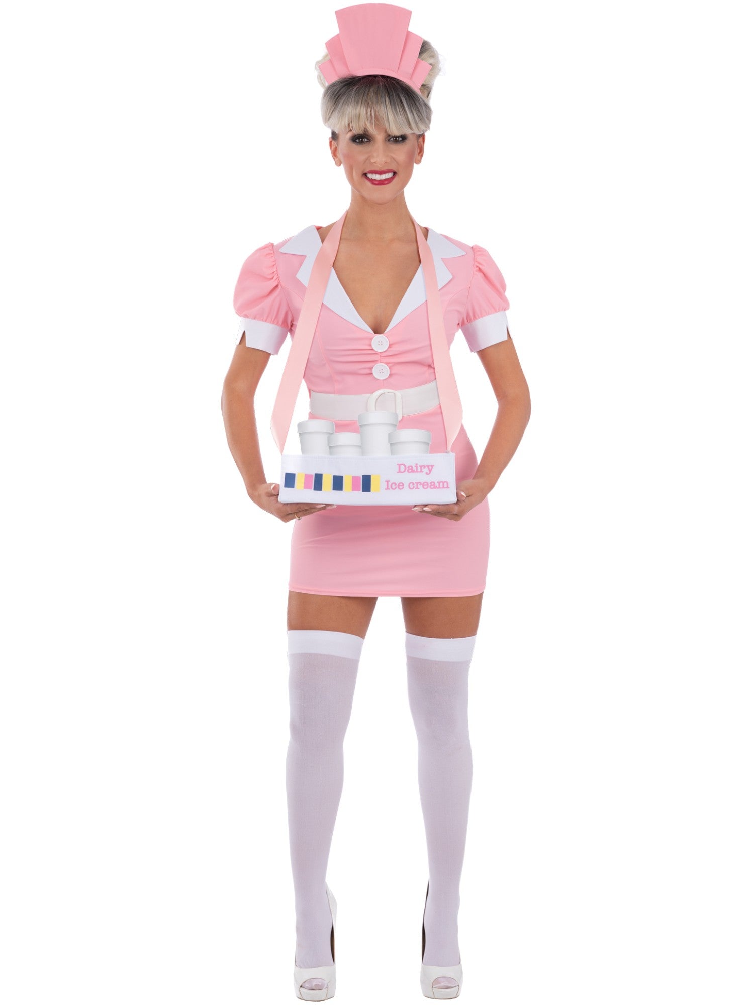 smiffys-fever-rocky-horror-usherette-kost-m-damen-pink-m image 1