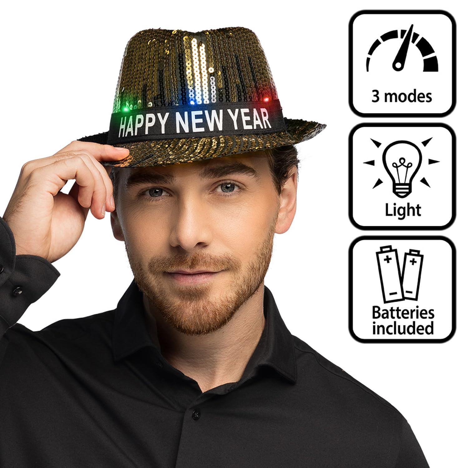 boland-13459-led-hut-happy-new-year-fedora-mit-pailletten image 3