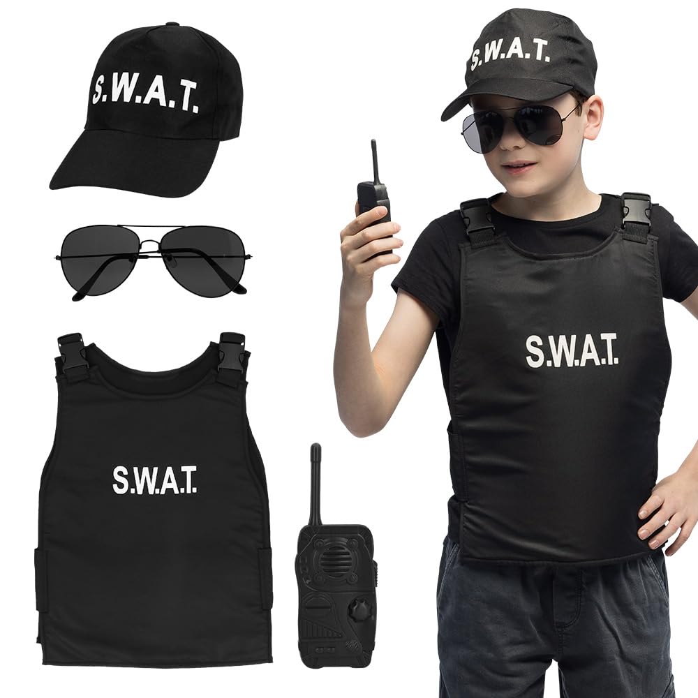 boland-swat-polizist-kinderkost-m-set-mit-weste-4-teilig image 1
