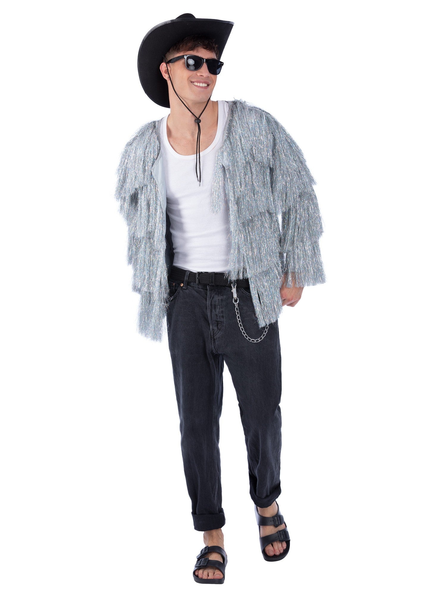 smiffys-fever-tinsel-festival-jacke-silber-fransen-s-m image 3