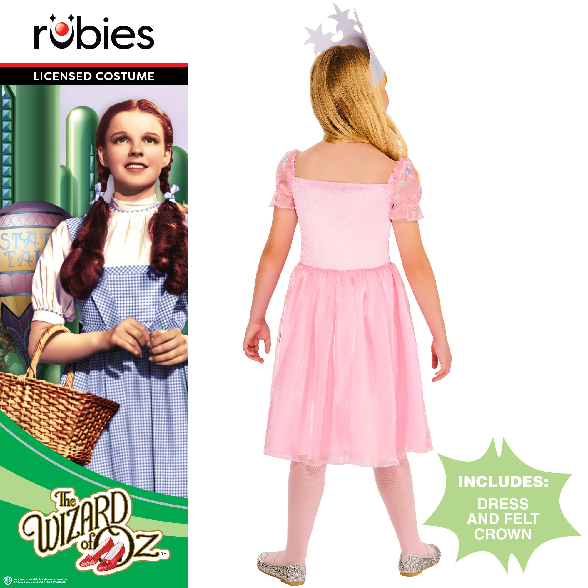 rubie-s-deluxe-glinda-kost-m-zauberer-von-oz-7-8-jahre-rosa image 2
