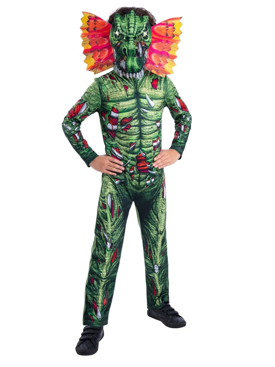 smiffys-fever-zombie-dilophosaurus-dino-kost-m-m-7-9-led image 1