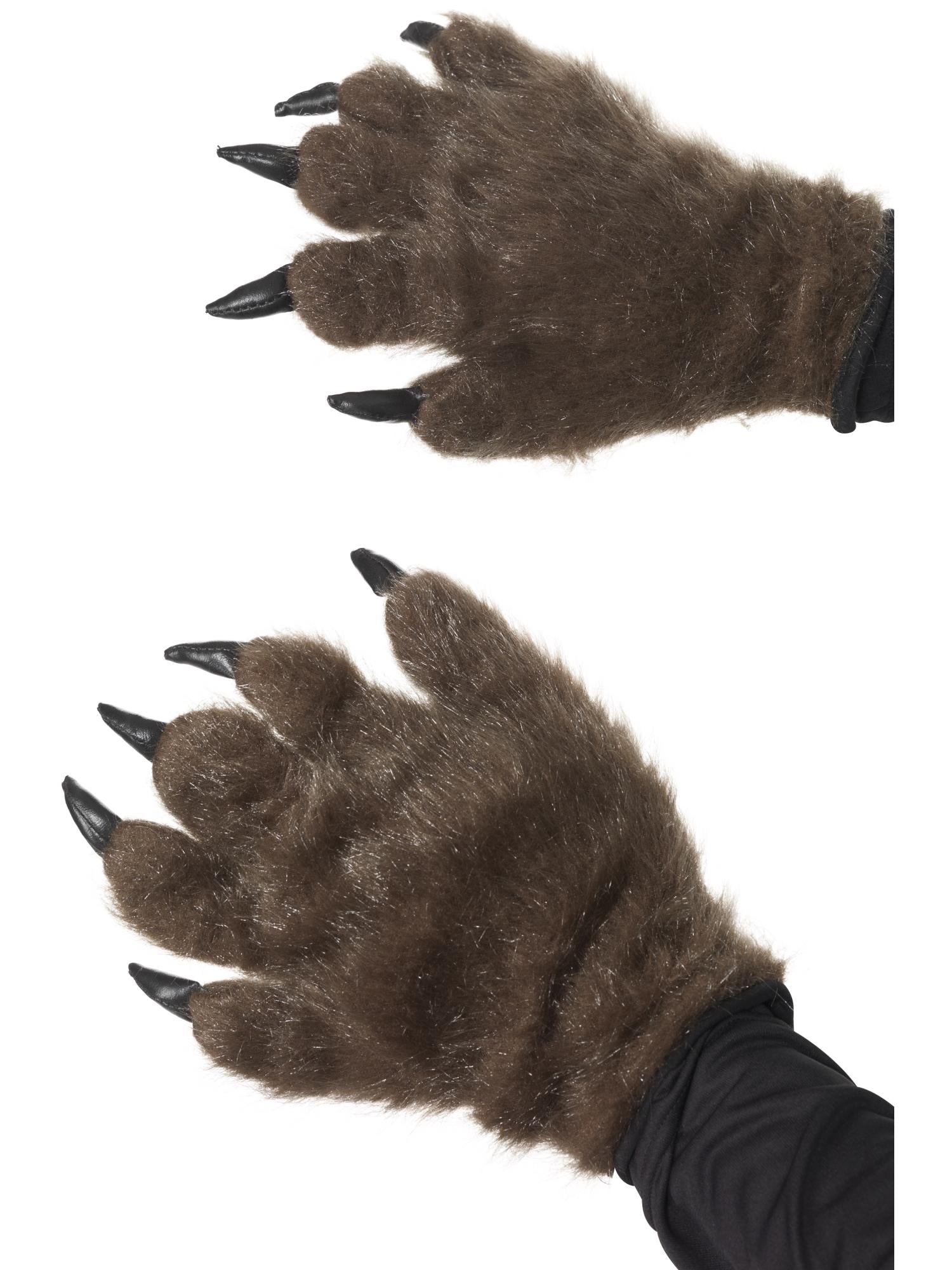 smiffys-fever-hairy-monster-hands-handschuhe-braun-werwolf image 1