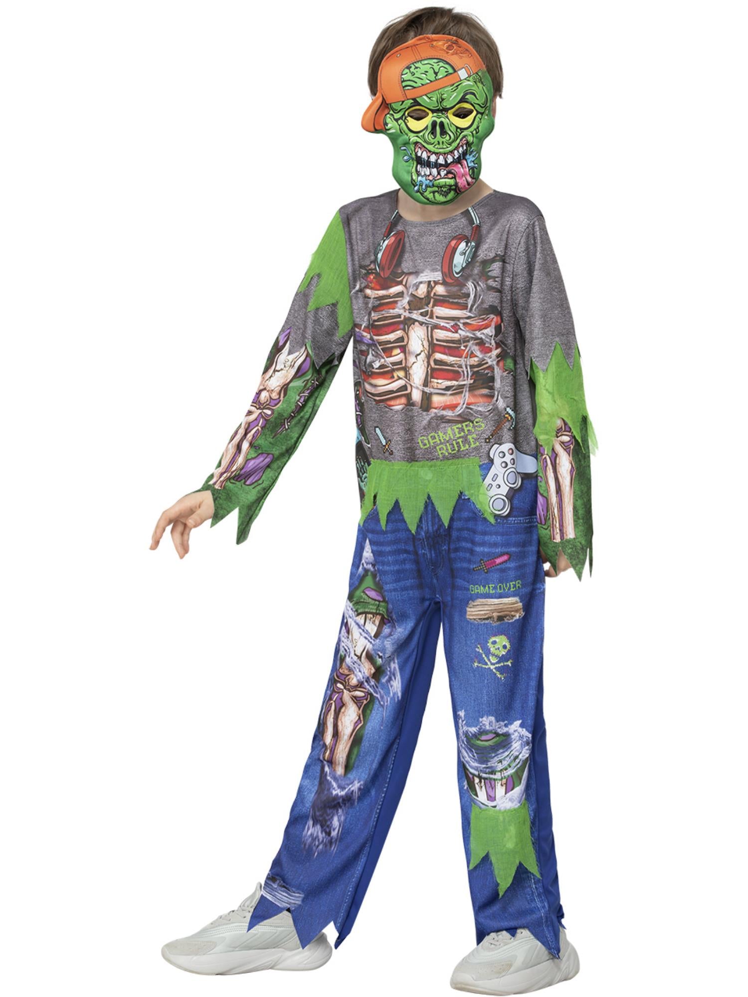 smiffys-fever-zombie-gamer-kost-m-overall-maske-gr-m-7-9 image 3