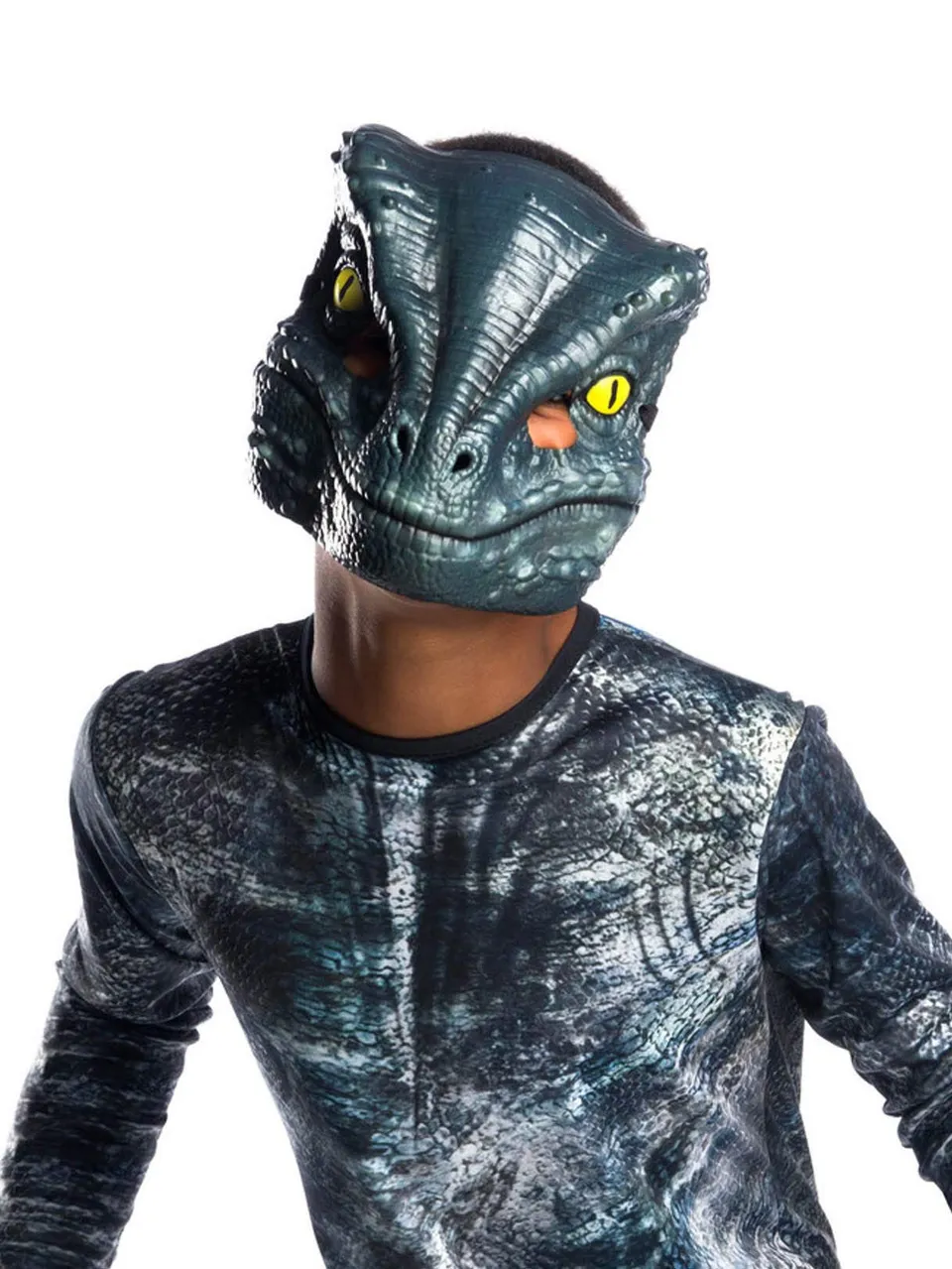 rubie-s-deluxe-jurassic-world-velociraptor-blue-halbmaske image 1