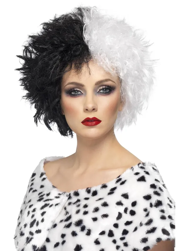 smiffys-fever-evil-madame-per-cke-schwarz-wei-kurz-lockig image 1