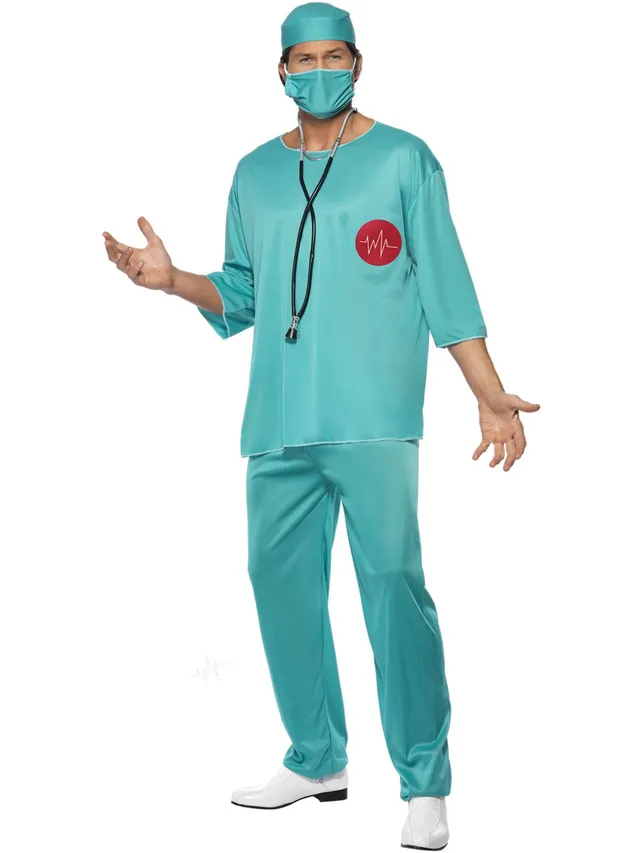 smiffys-fever-surgeon-arzt-kost-m-herren-t-rkis-4-tlg image 1