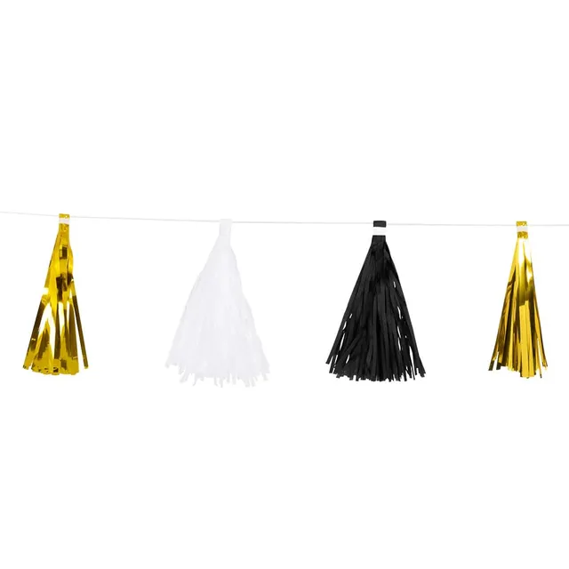 boland-decorations-quasten-girlande-party-time-3-m-gold image 1