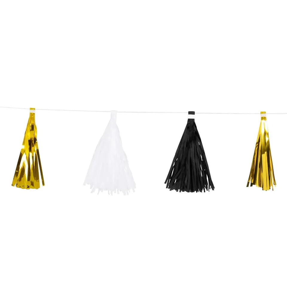boland-decorations-quasten-girlande-party-time-3-m-gold image 1