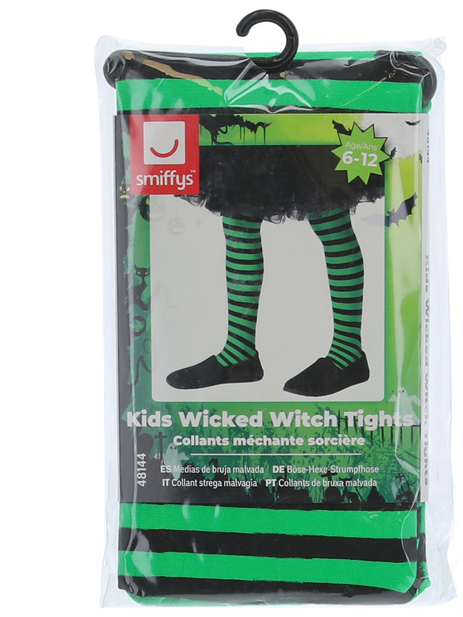 smiffys-fever-wicked-witch-strumpfhose-kinder-gr-n-schwarz image 2