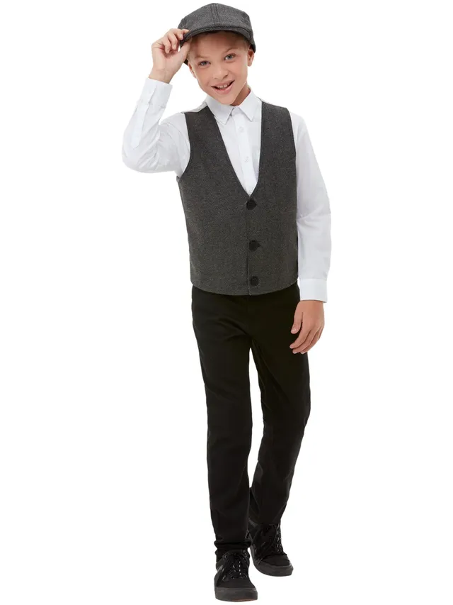 smiffys-fever-20s-gangster-set-jungen-grau-m-tze-weste image 1