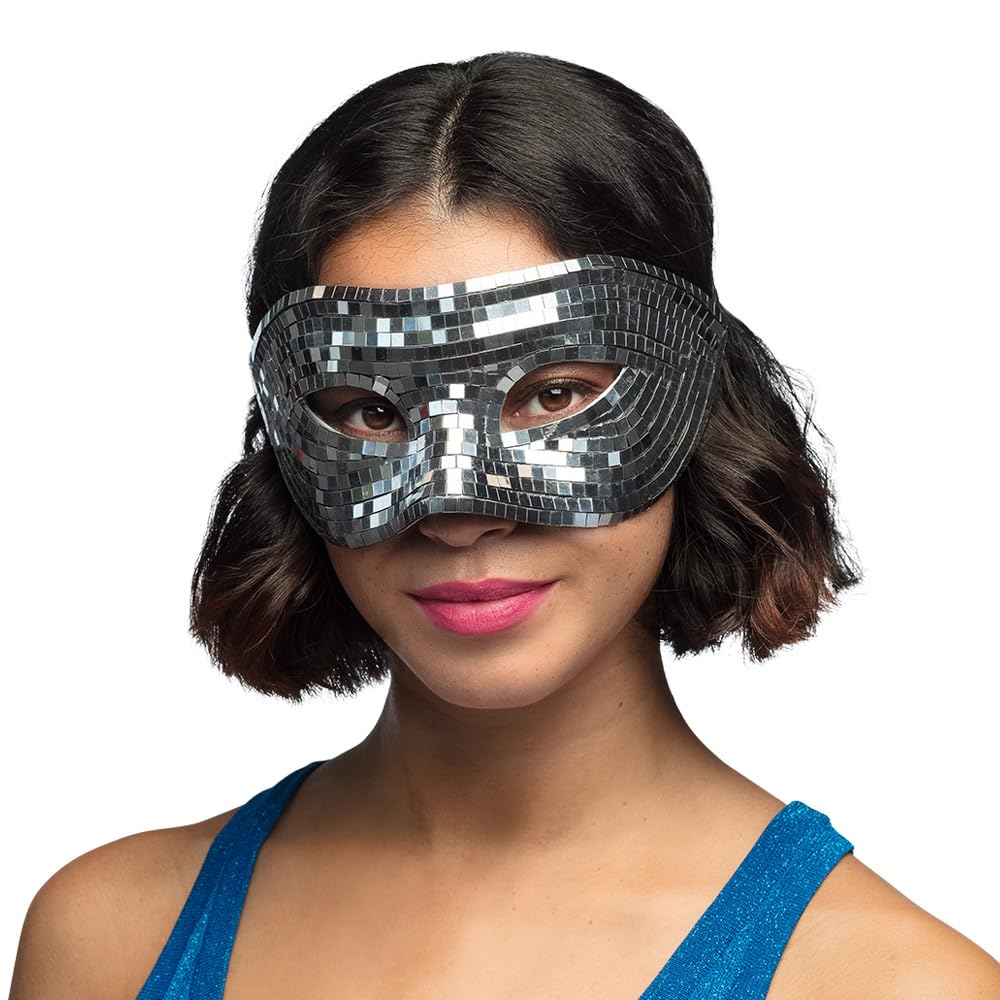 boland-masks-disco-augenmaske-silber-mosaik-verspiegelt image 2