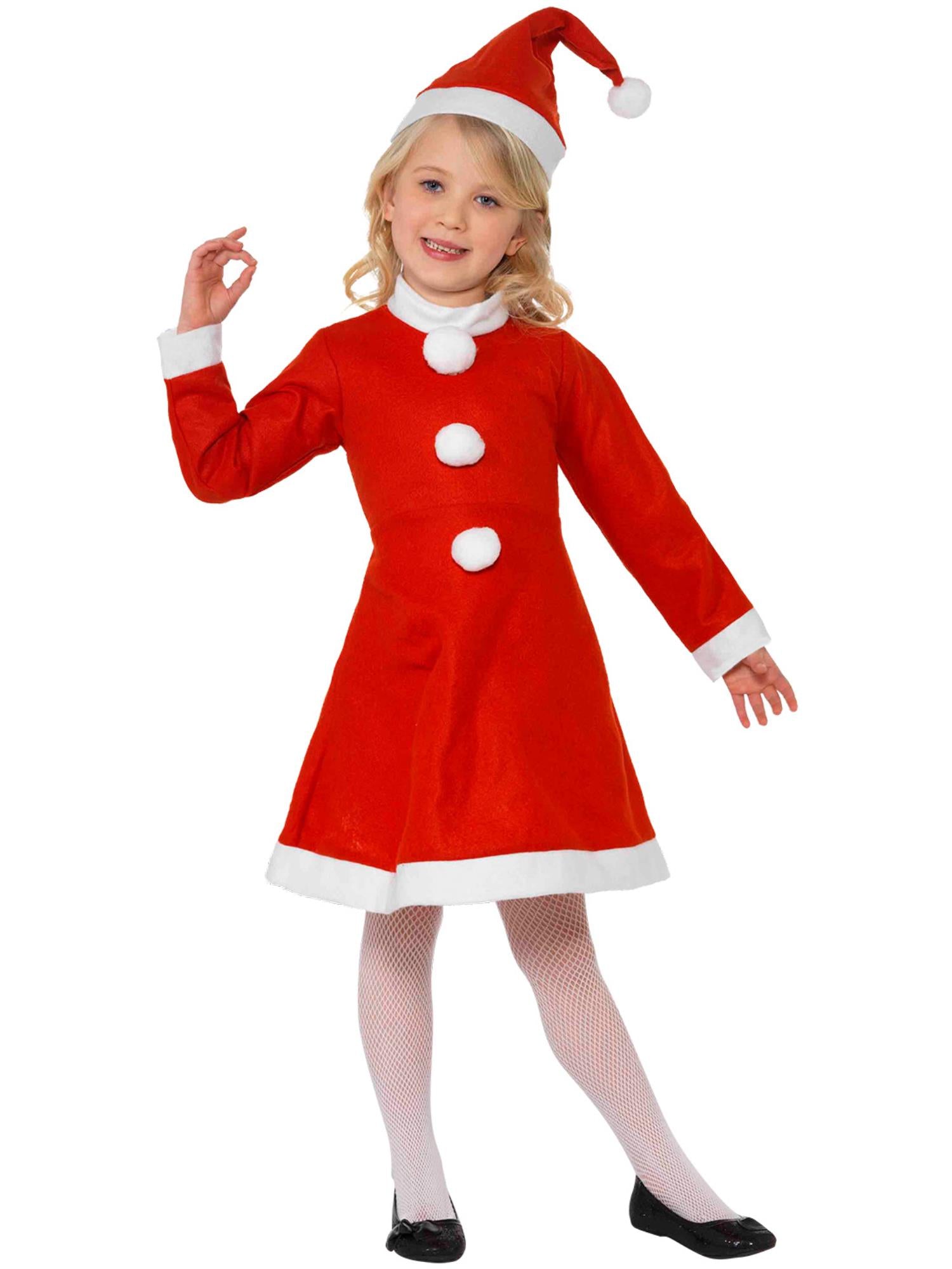smiffys-fever-santa-girl-kost-m-kleid-m-tze-rot-kinder image 4