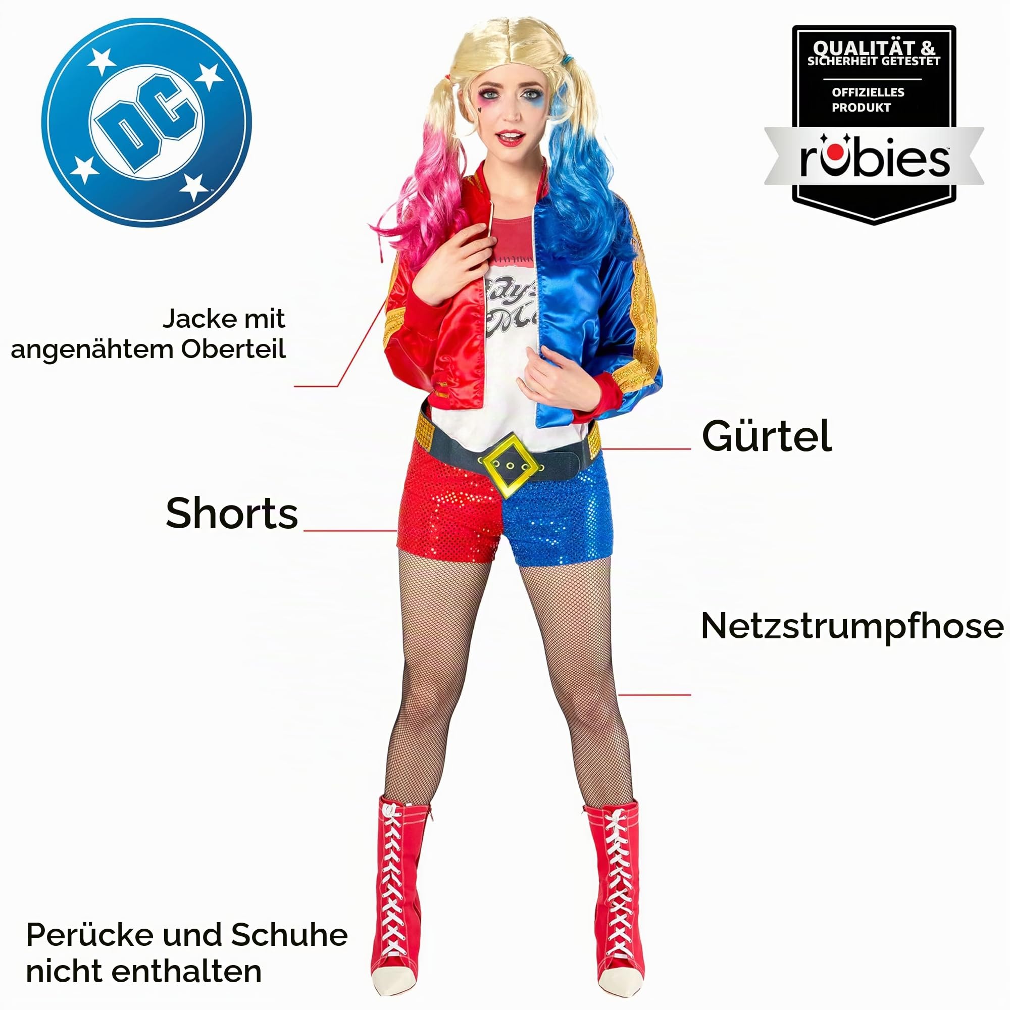 rubie-s-deluxe-harley-quinn-kost-m-damen-gr-e-l image 2