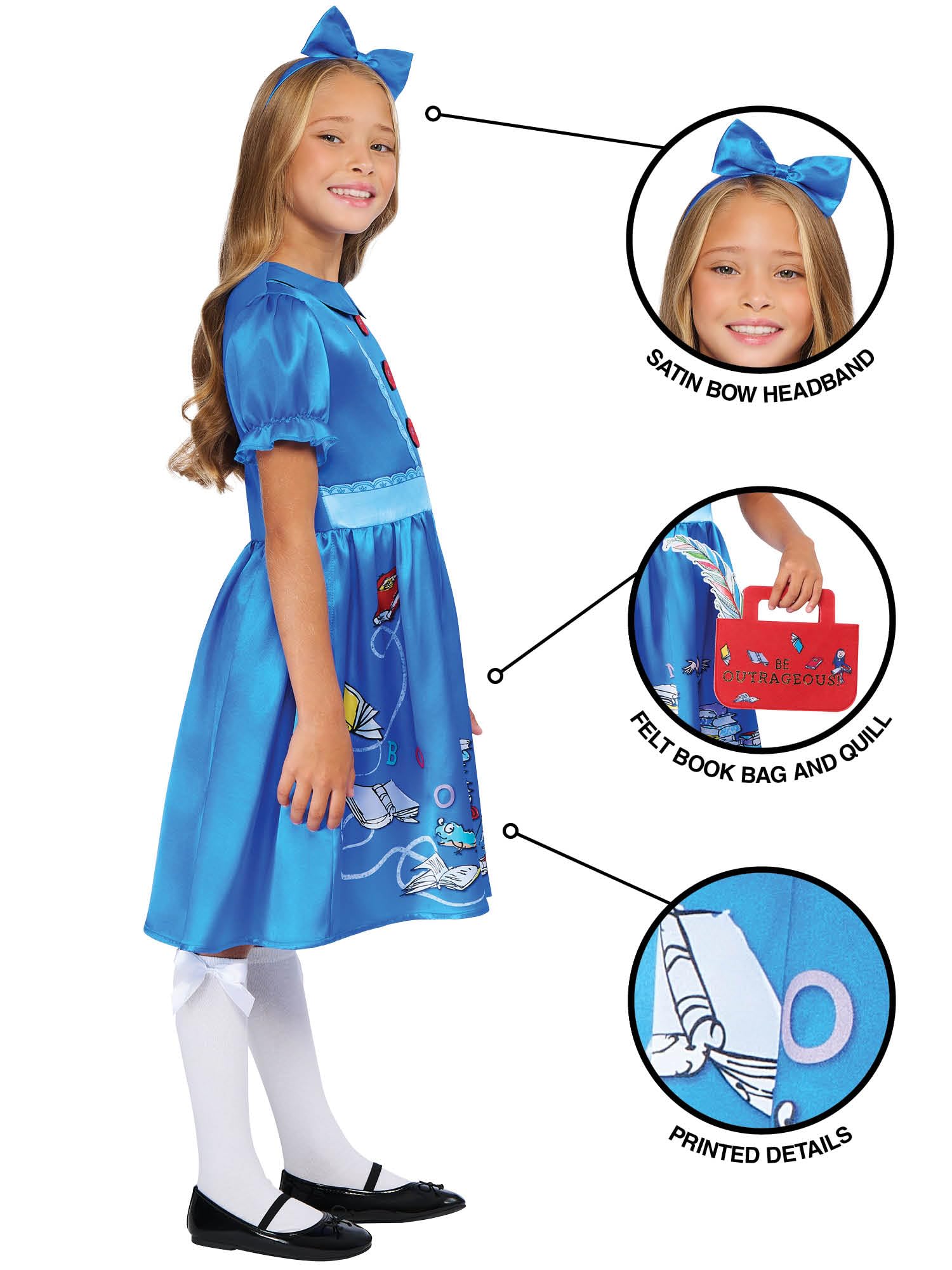rubie-s-deluxe-matilda-kinderkost-m-7-8-jahre-kleid-blau image 3