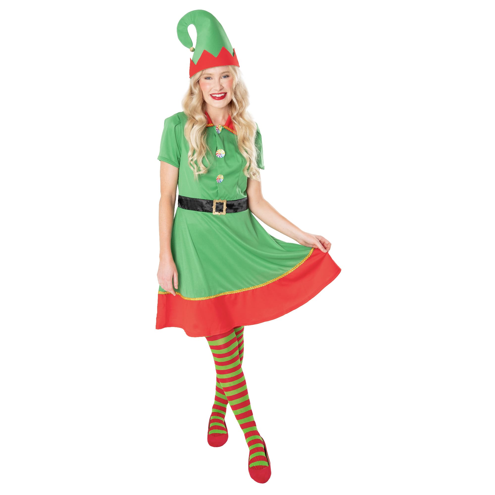 rubie-s-deluxe-elf-dress-kost-m-damen-44-47-weihnachten image 1