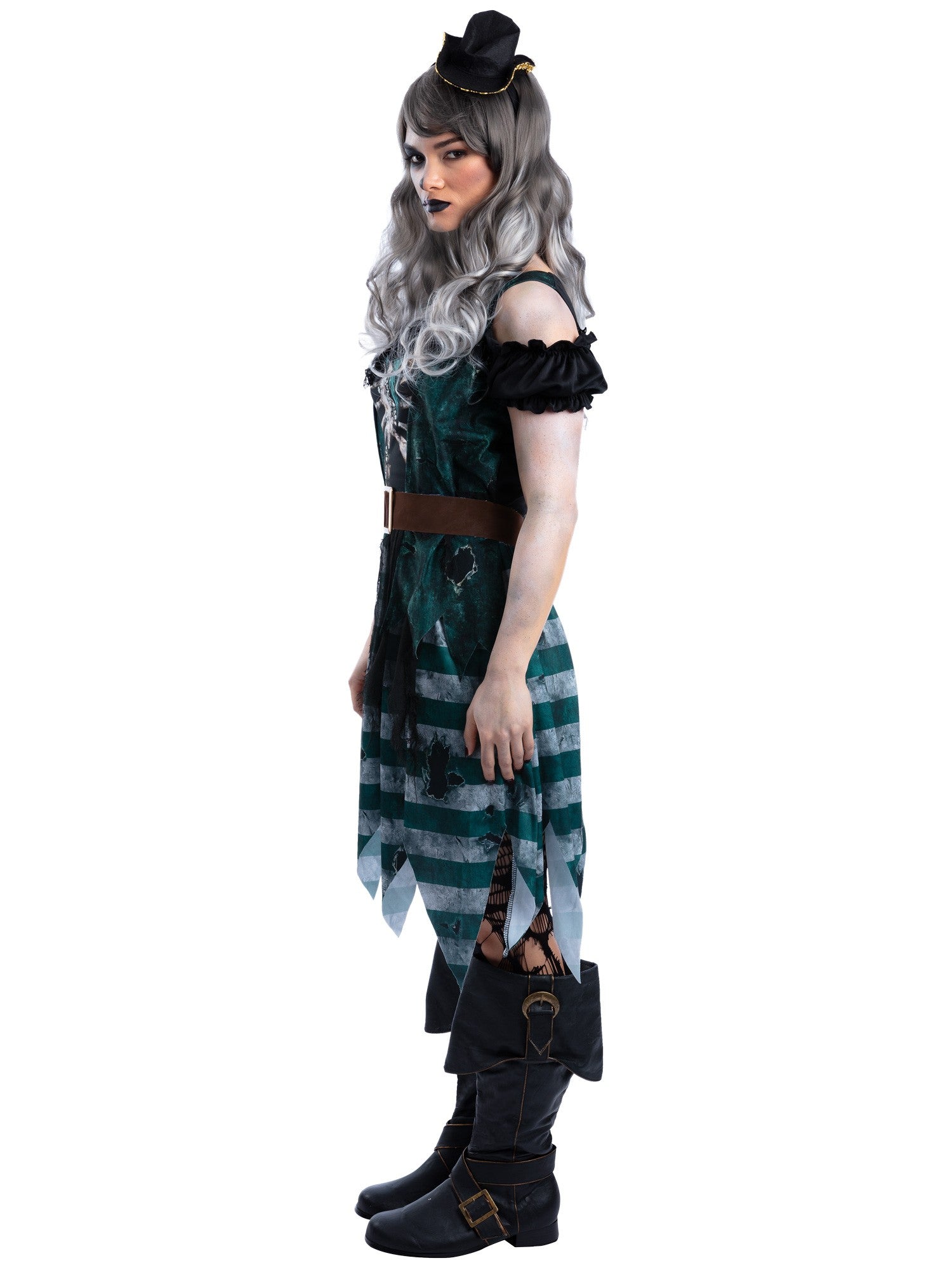 smiffys-fever-skelett-pirat-kost-m-damen-kleid-hut-m image 3