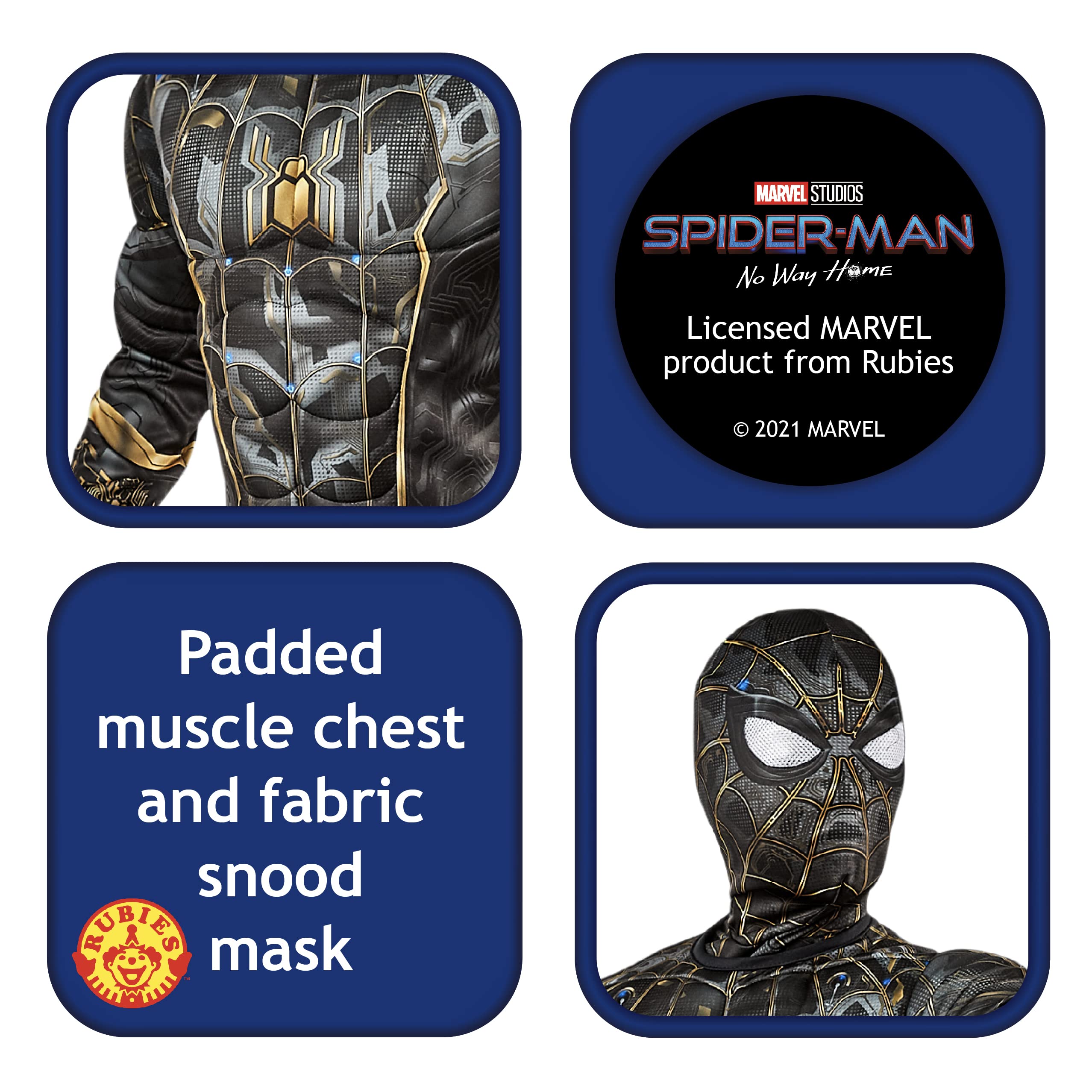 rubie-s-deluxe-spider-man-kinderkost-m-schwarz-gold-s-3-4-jahre image 3