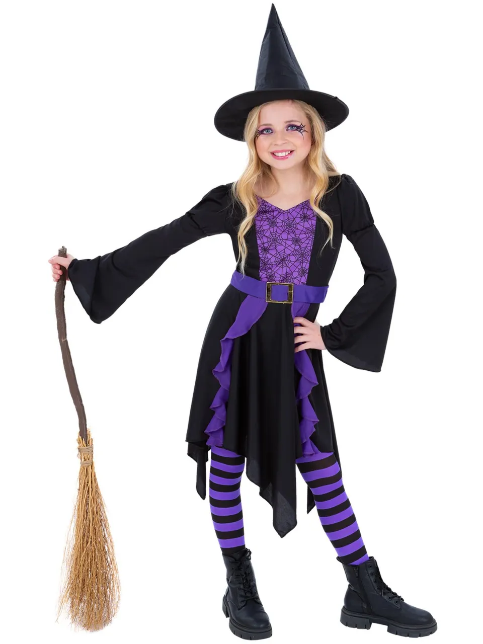 smiffys-fever-practical-spell-hexenkost-m-m-dchen-schwarz-lila image 1
