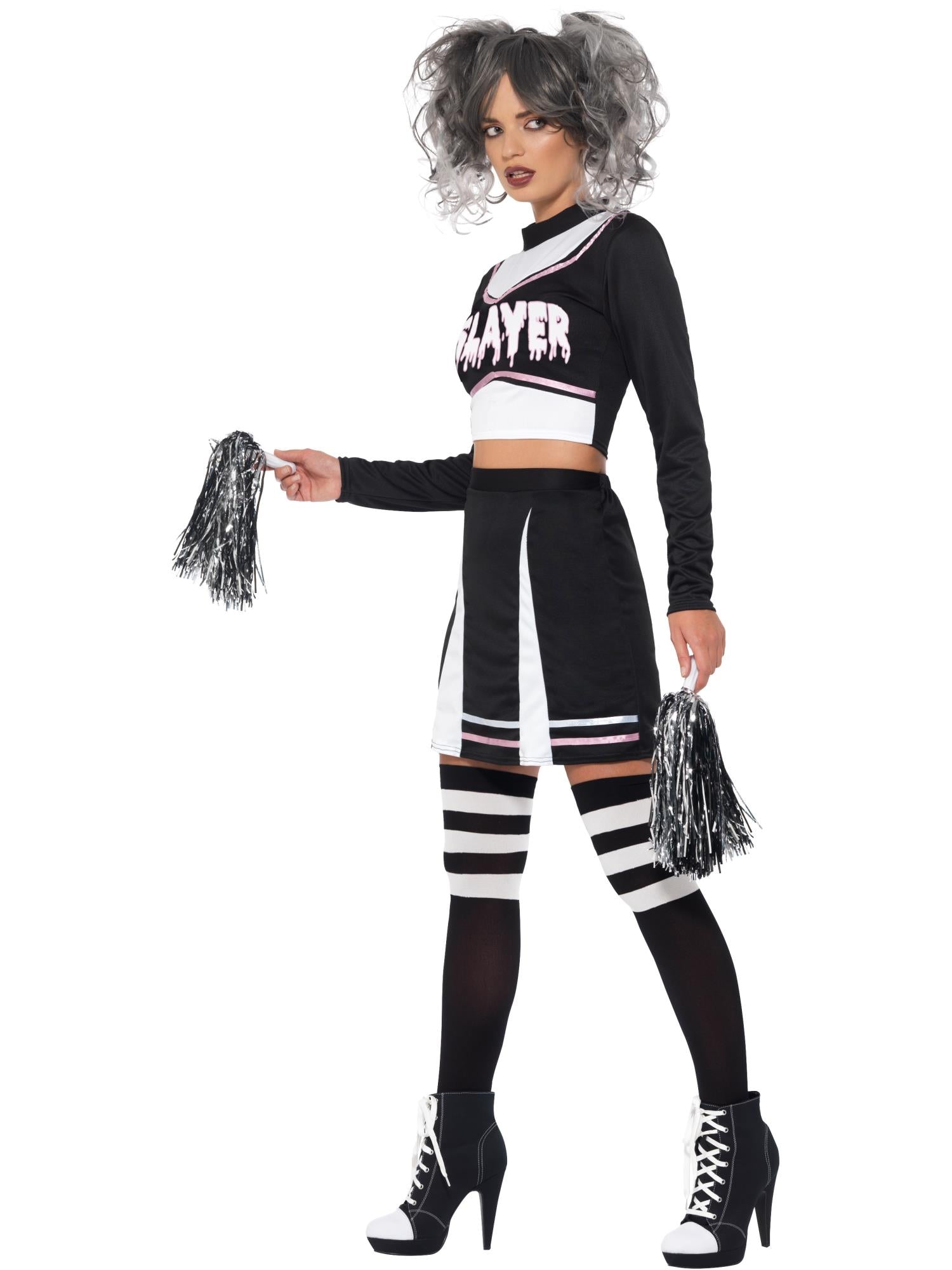 smiffys-fever-gothic-cheerleader-kost-m-schwarz-3-tlg image 3