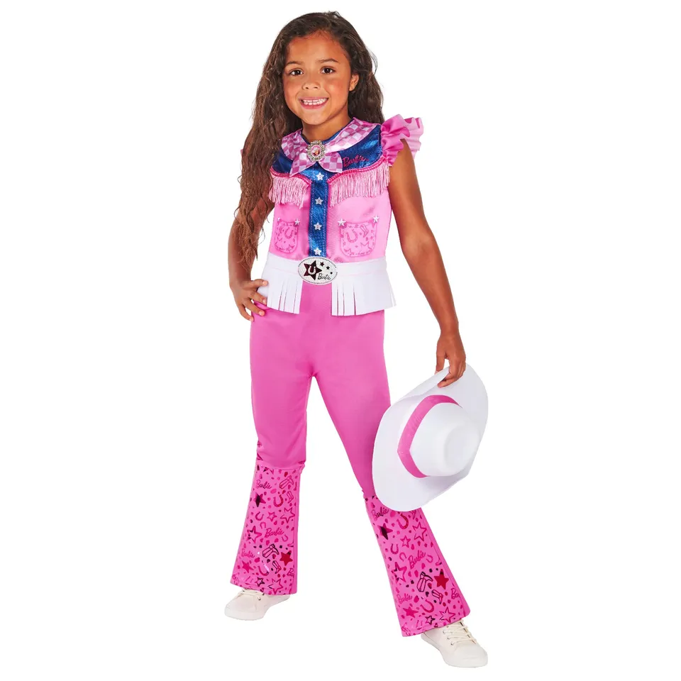 rubie-s-deluxe-barbie-cowgirl-kinderkost-m-5-6-jahre-rosa image 1