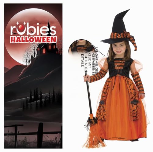 rubie-s-deluxe-hexenkost-m-m-dchen-orange-schwarz-gestreift image 8