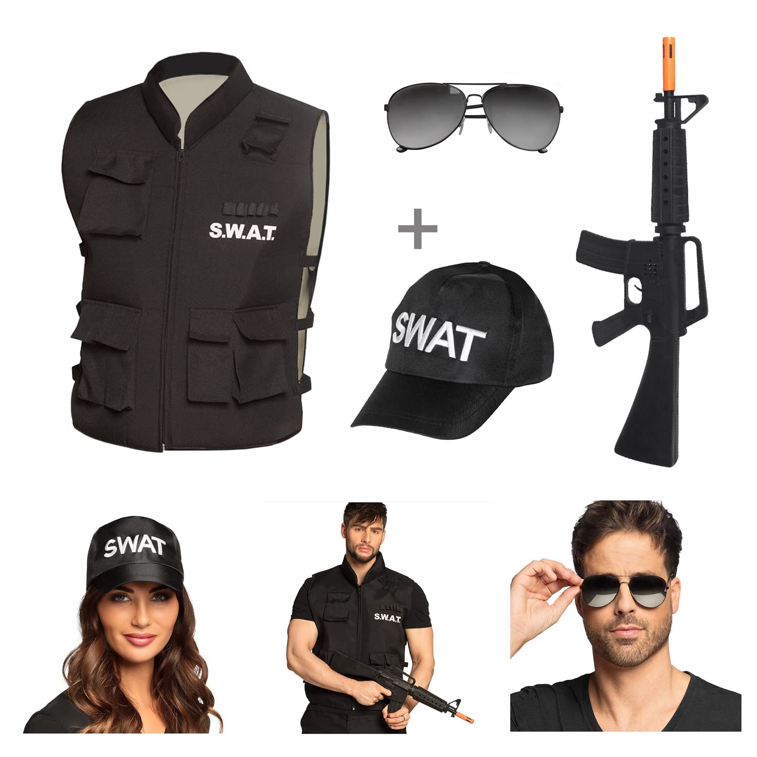 boland-headwear-swat-set-erwachsene-l-xl-weste-m-tze-brille image 2