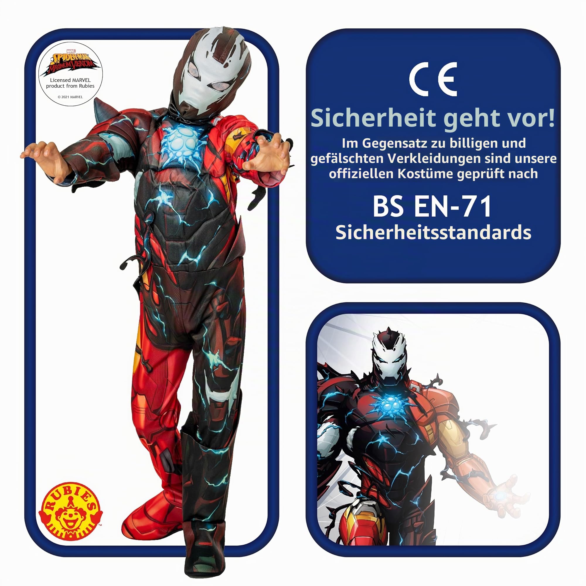 rubie-s-deluxe-venomized-iron-man-kinderkost-m-rot-schwarz image 3