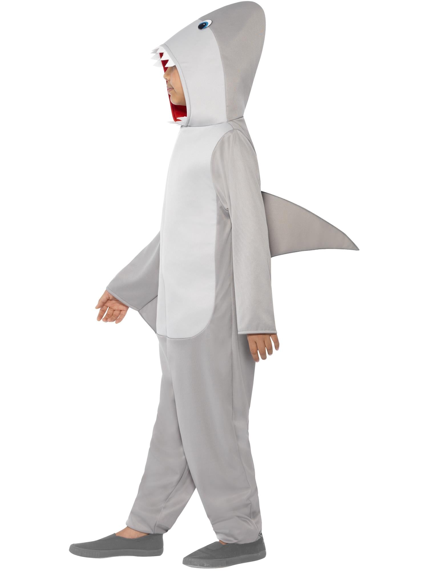 smiffys-fever-hai-kinderkost-m-grau-overall-mit-kapuze image 5