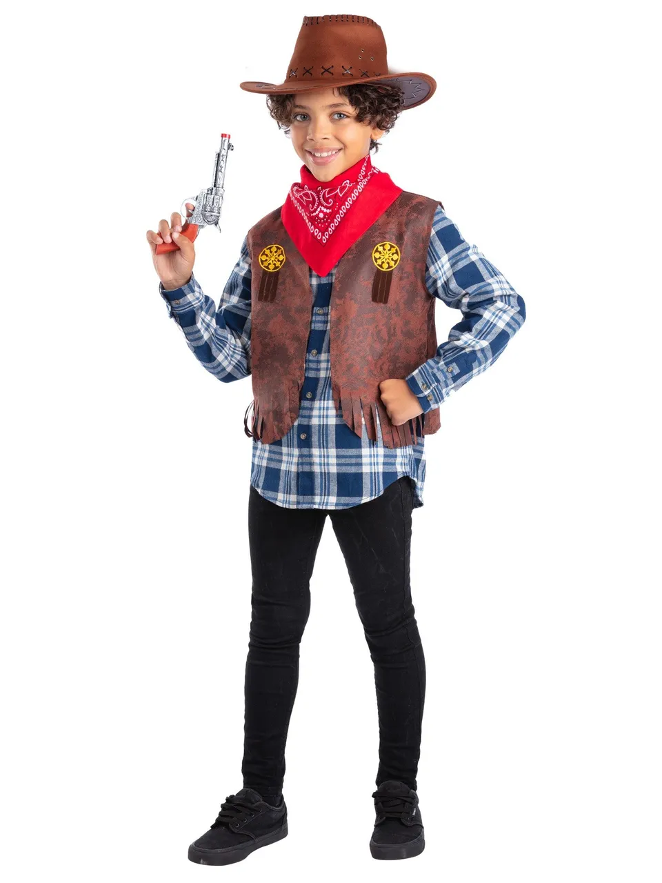 smiffys-fever-cowboy-kit-kinder-weste-hut-western-set image 1