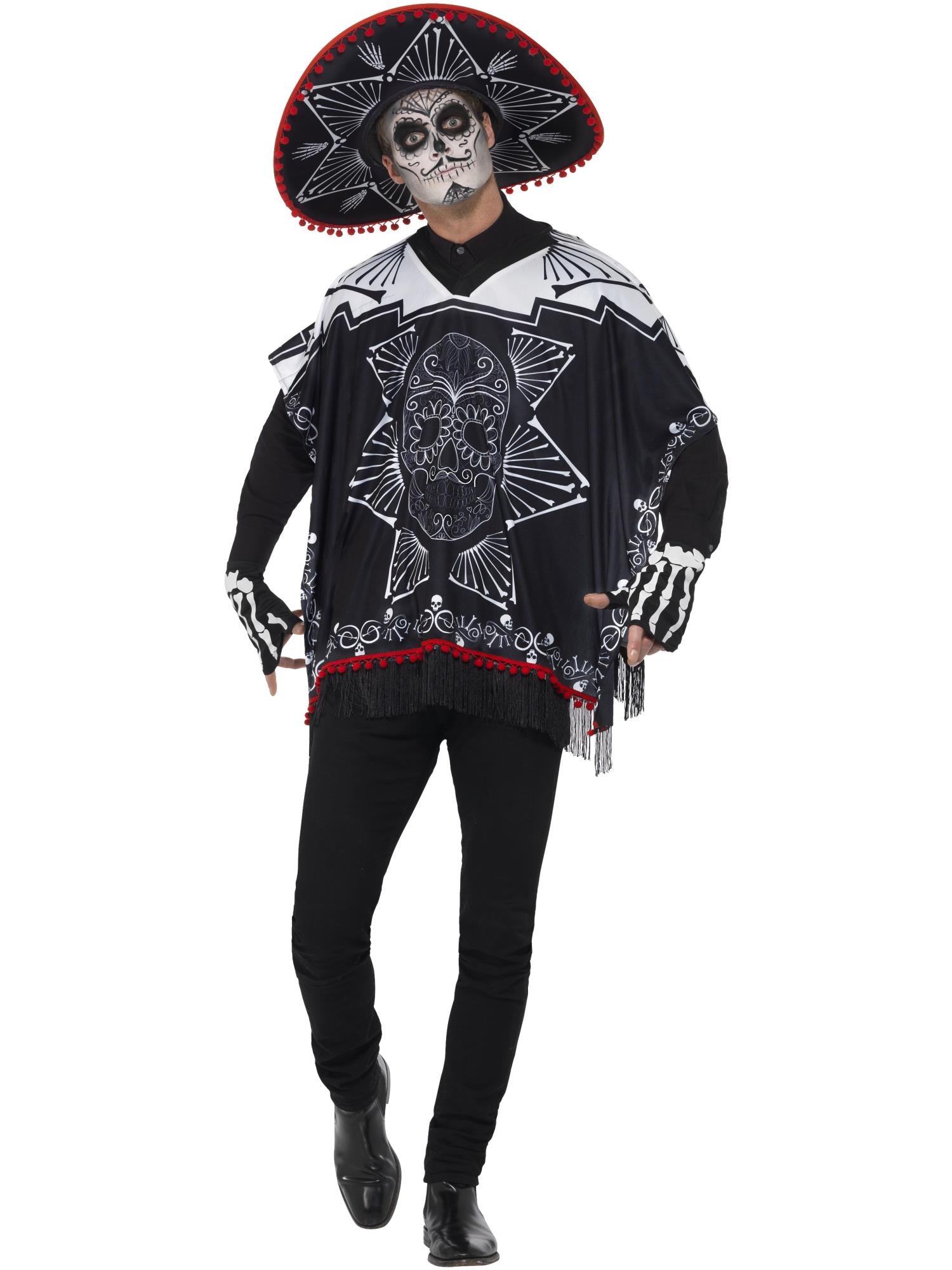 smiffys-fever-day-of-the-dead-kost-m-schwarz-wei image 1