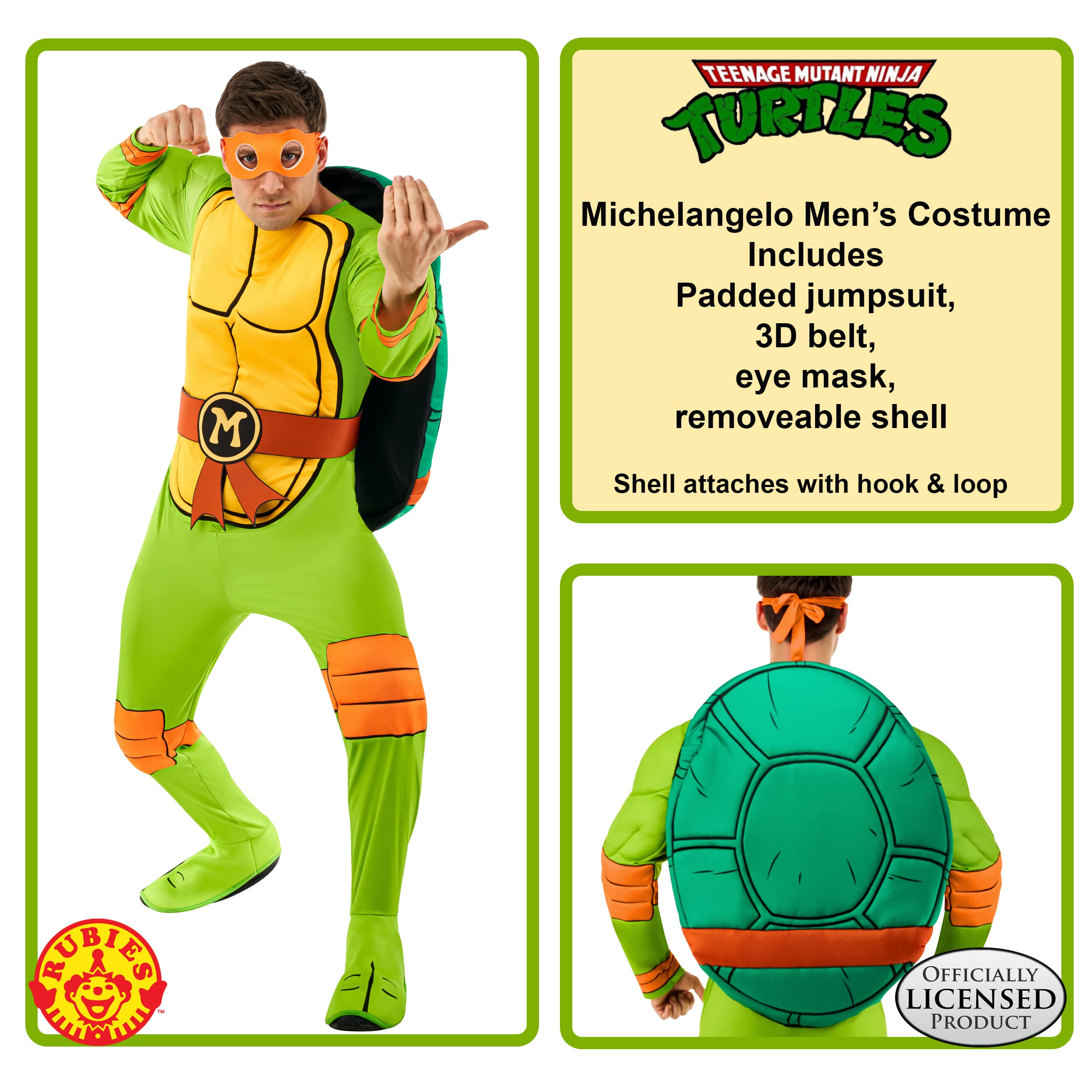 rubie-s-deluxe-michelangelo-turtles-kost-m-herren-m-overall image 2
