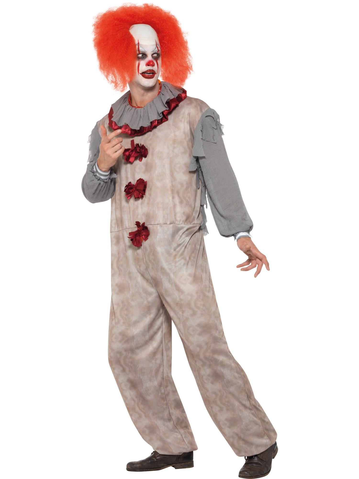 smiffys-fever-vintage-clown-herrenkost-m-grau-rot-grusel image 3