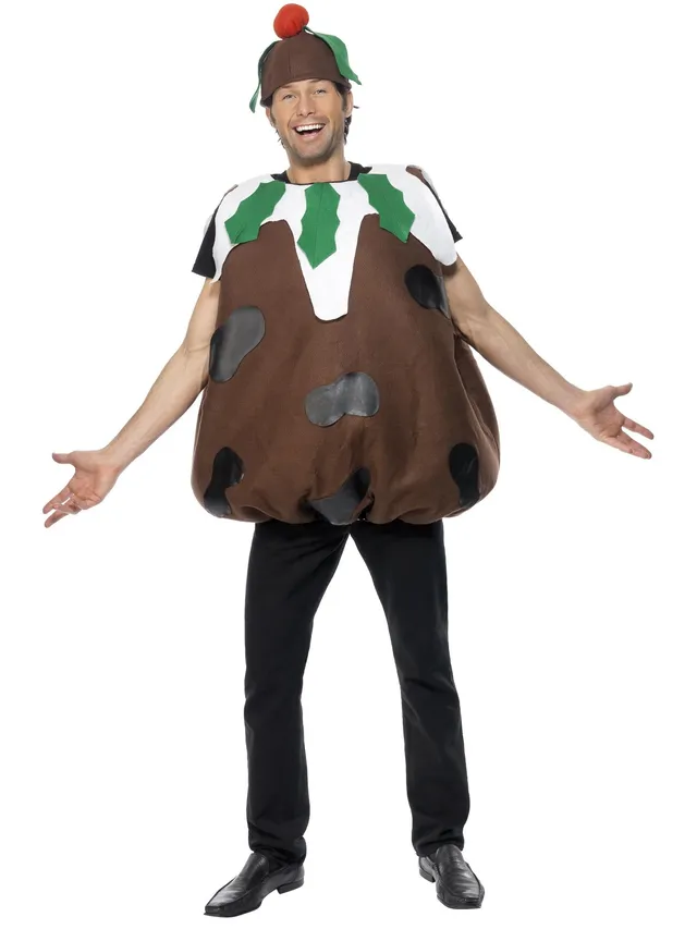 smiffys-fever-christmas-pudding-kost-m-braun-mit-hut image 1