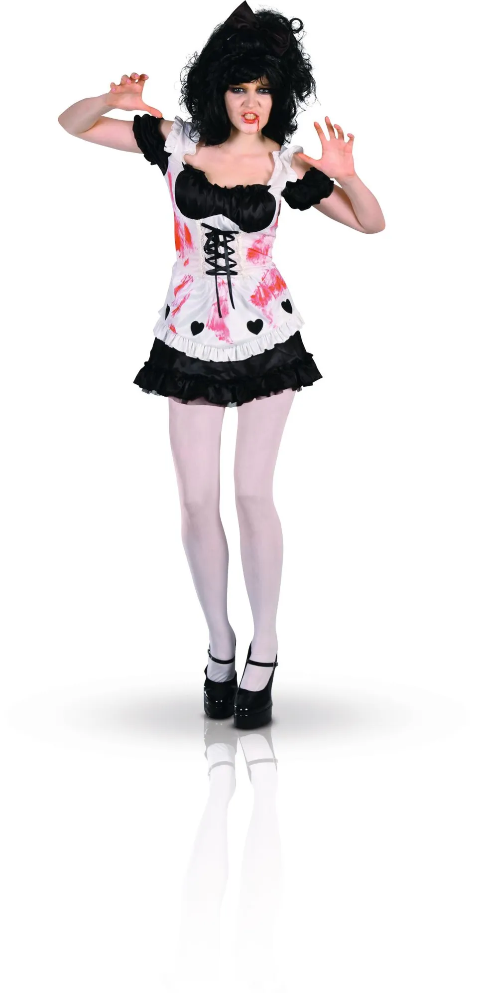 rubies-zombie-soubrette-kost-m-damen-kleid-mit-blutprint image 1