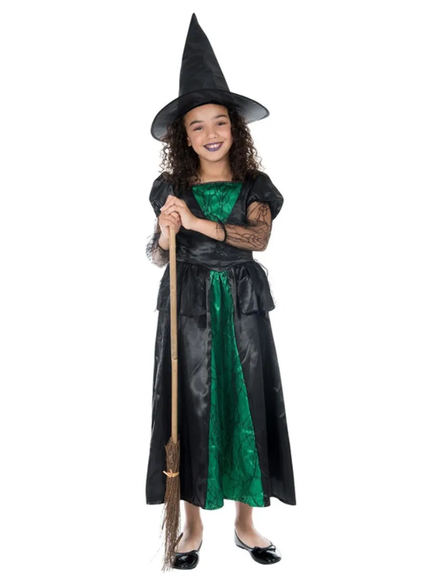 smiffys-fever-spider-witch-hexenkost-m-m-dchen-schwarz-gr-n-m image 1
