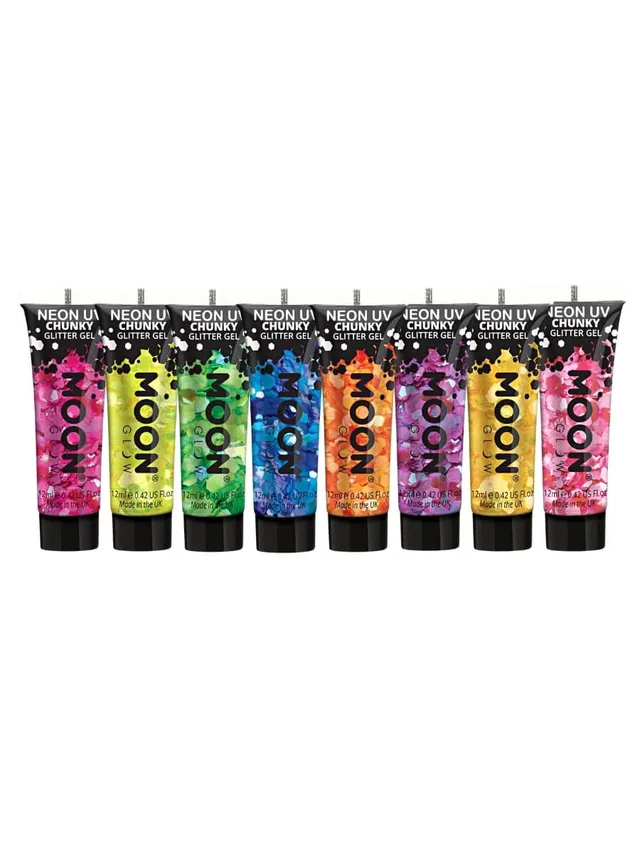smiffys-makeup-fx-glitter-gel-blau-12-ml-neon-uv image 1