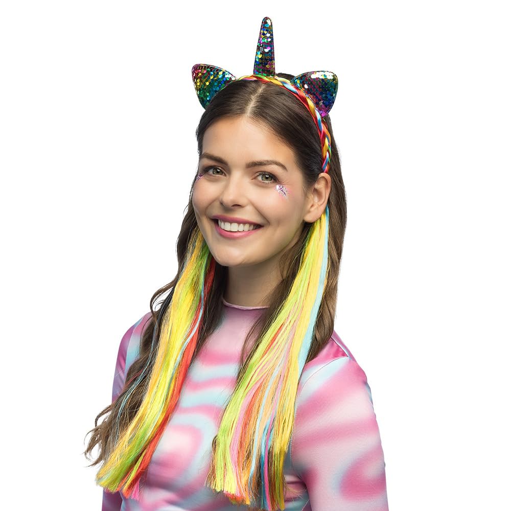 boland-uv-einhorn-haarreif-mit-haaren image 2